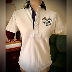 Ralph Lauren White and Navy Polo Shirt Unisex